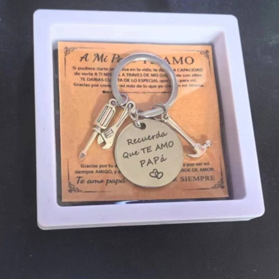 PaPa Stainless Steel Keychain Father's Day Gift