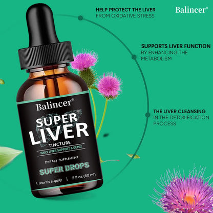 Super Liver Support Liquid Drops - with Milk Thistle - All Natural Liver Cleanse Detox & Repair