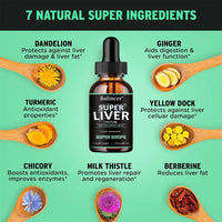 Super Liver Support Liquid Drops - with Milk Thistle - All Natural Liver Cleanse Detox & Repair