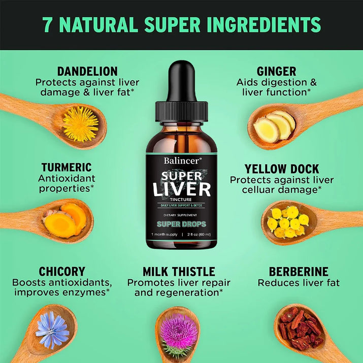 Super Liver Support Liquid Drops - with Milk Thistle - All Natural Liver Cleanse Detox & Repair