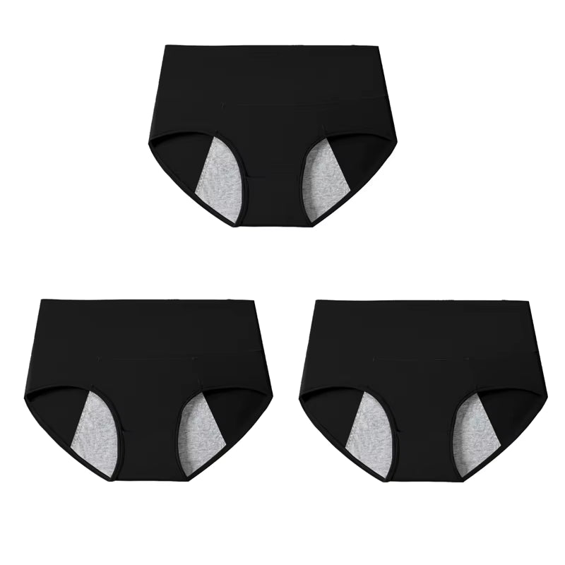 3Pcs High Waist Women Panties Leak Proof Menstrual Pants Widen Physiological Period Underwear plus Size 4XL Cotton Female Briefs